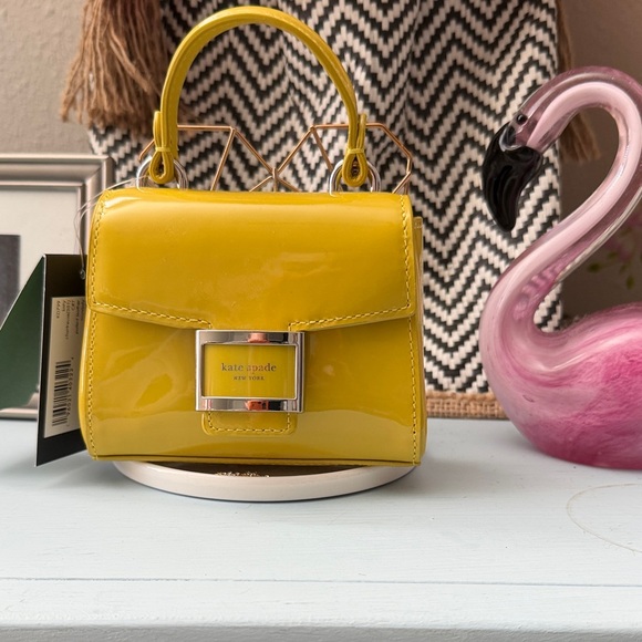 kate spade Handbags - kate spade Yellow Patent Micro Top-Handle Bag